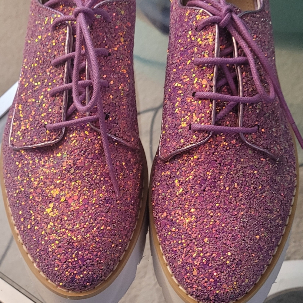 Pink Glitter ASOS Platform Sneakers Size Uk 5